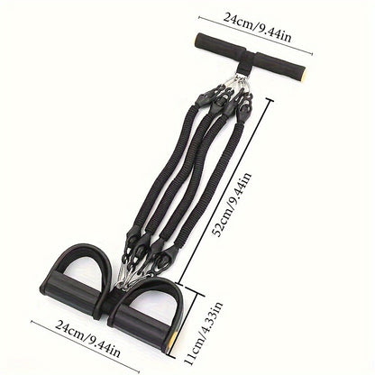 Adjustable Resistance Tension Bands With Foot Pedals And Handles
