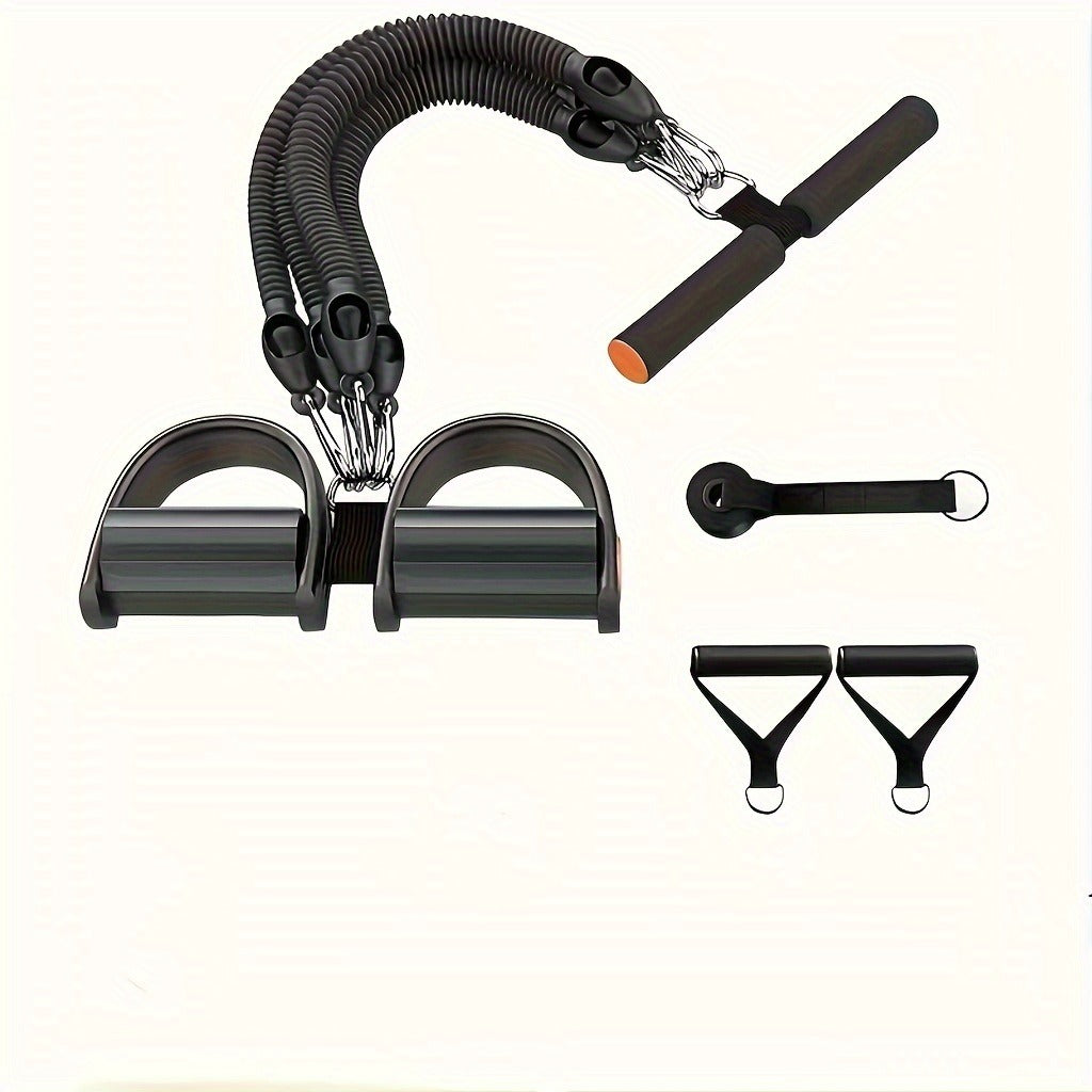 Adjustable Resistance Tension Bands With Foot Pedals And Handles