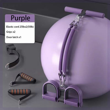 Adjustable Resistance Tension Bands With Foot Pedals And Handles