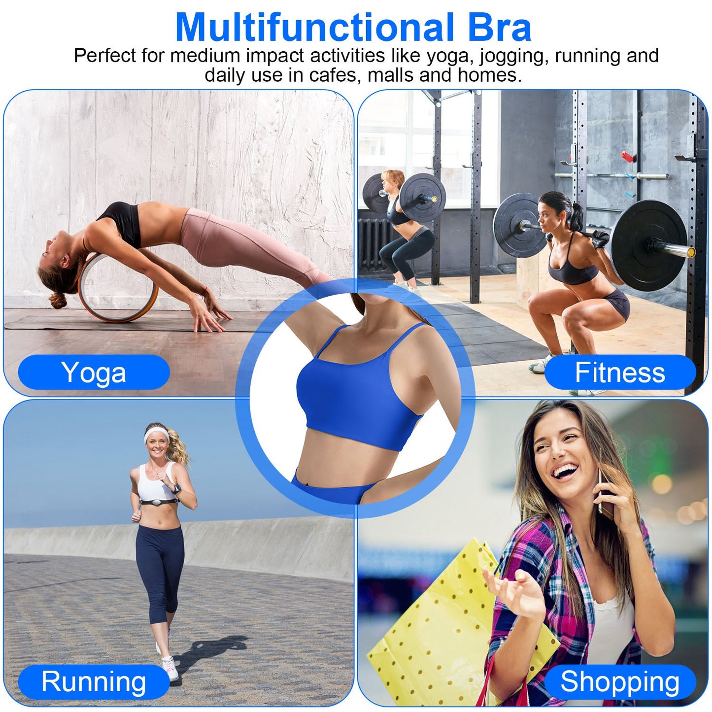 Women Sport Bra with Removable Pads