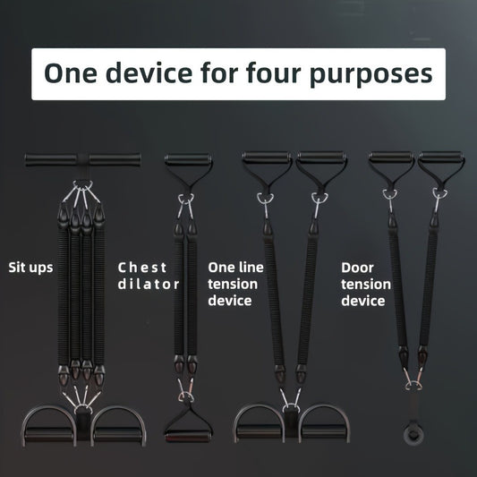 Adjustable Resistance Tension Bands With Foot Pedals And Handles