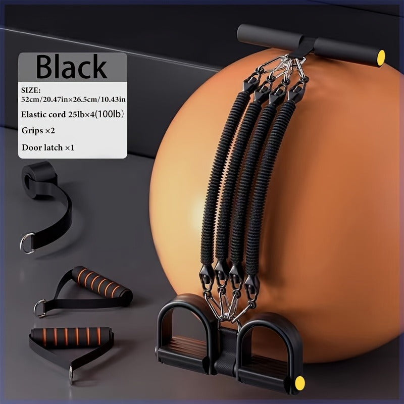 Adjustable Resistance Tension Bands With Foot Pedals And Handles